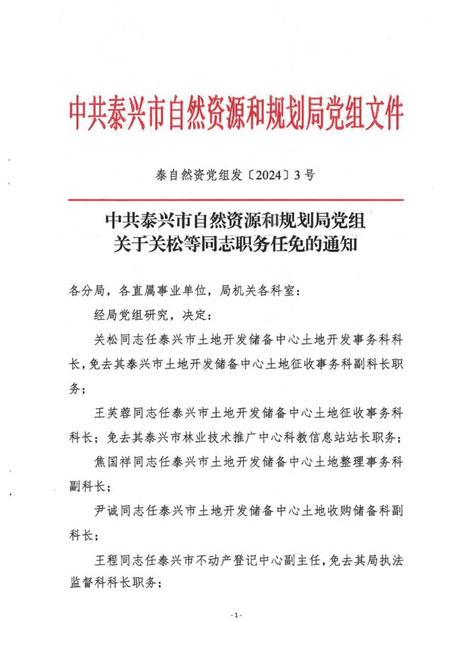 下花园区自然资源和规划局人事任命动态更新